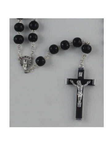 11mm LARGE WOOD ROSARY (BLACK)